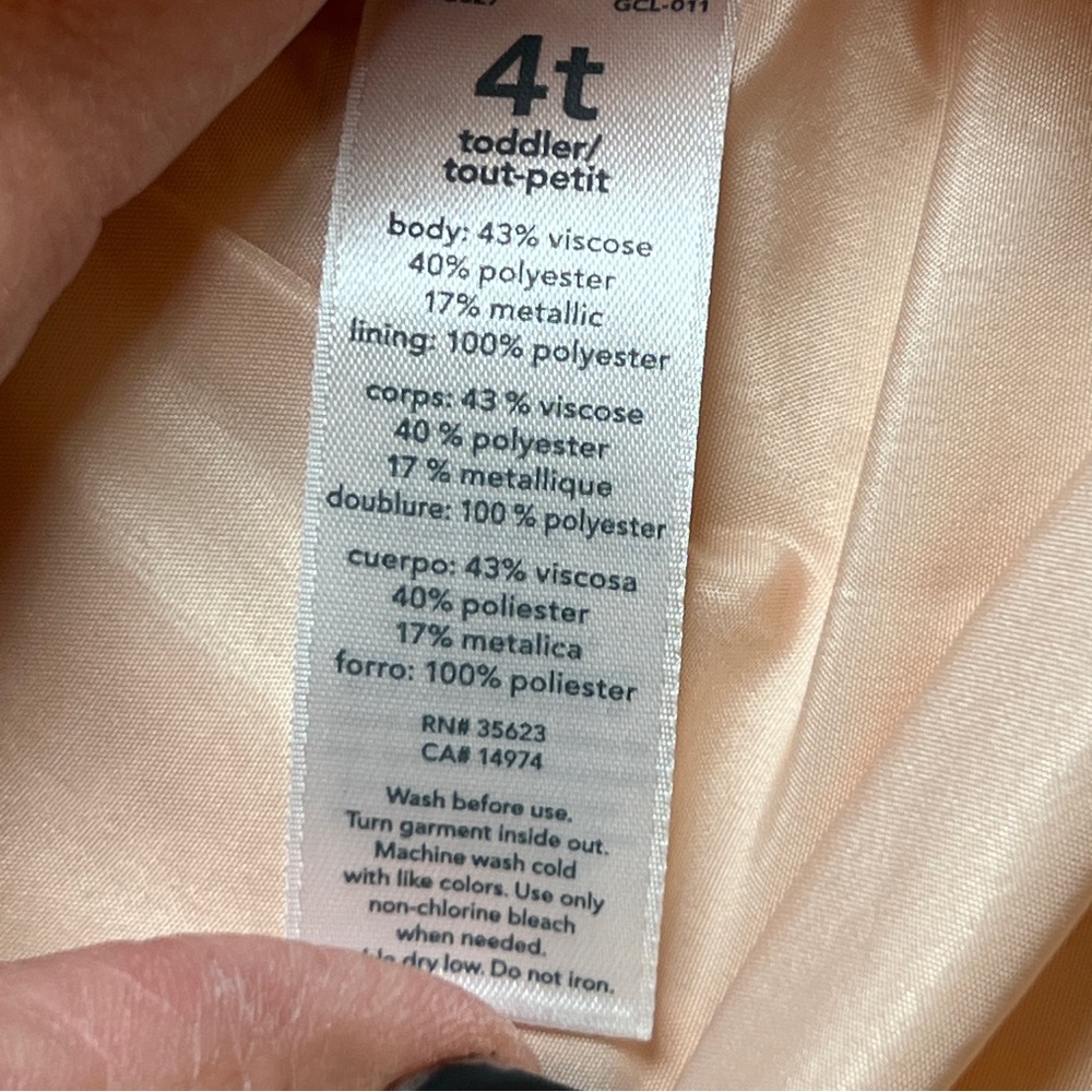 Carter's Elegant Gold and Cream Embossed Floral Dress Girl’s 4T - Picture 15 of 16